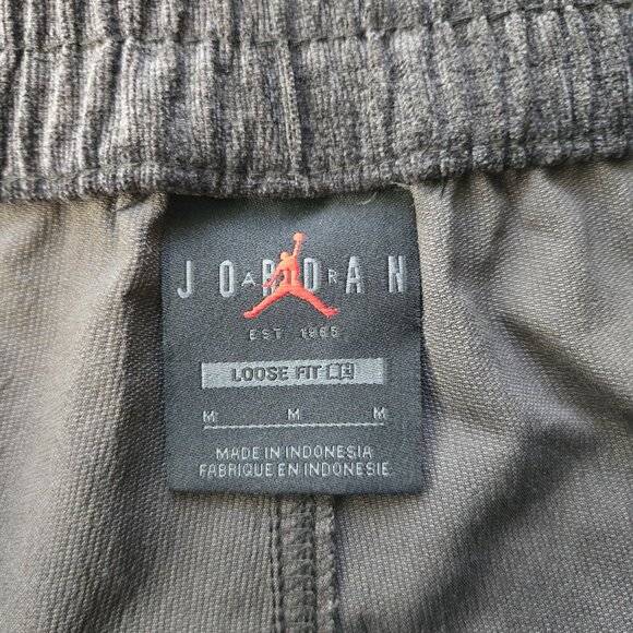 Nike Air Jordan Wide Leg Pants M High Waisted Dark Gray Velour Loose Baggy Cargo - Picture 8 of 15